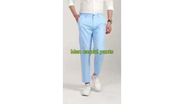 Men's breathable non-iron casual pants Korean style slim cropped trousers men's trousers1