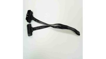 OBD male (24V) to OBD female, 90-degree bend, flat wire, L=500mm