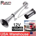 USA Warehouse 150 DB Single Trumpet Car Truck Train Van Air Horn Compressor Super Loud 12V High Quality Metal Speaker Universal