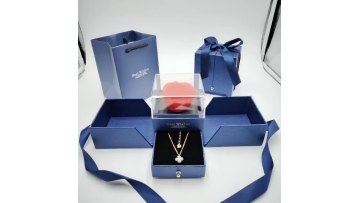 Wholesale jewelry gift boxes with rose flower for jewelry packing recycled paper jewelry packing1