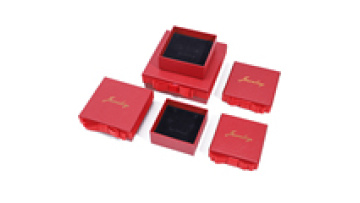 Han Hong wholesale custom logo square jewelry box Paper bow gift box Red necklace earrings ring jewelry box1