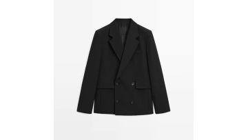 Women's workplace minimalist double breasted short wool suit coat