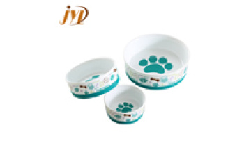 JIANYUANLI Wholesale Custom Ceramic Pet Bowl with Non-Slip Silicone Base1