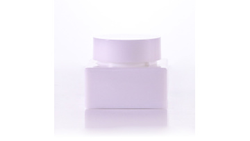 Square opal white glass cream jar for skincare