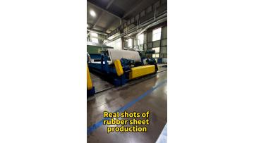 Real shots of rubber sheet production