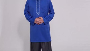 Stick Ribbon Islamic Clothing Plus Size Dubai Gown Men's Moroccan Muslim Galabia Arab Thobe Thawb Caftan Shirt Pants Robe Suit1