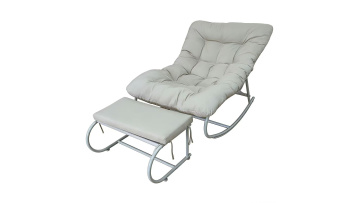 Single rocking chair with footrest