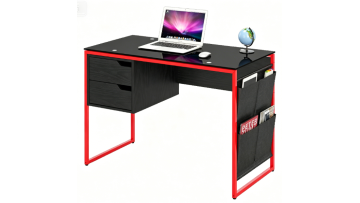 CT-3619 black tabletop red legs