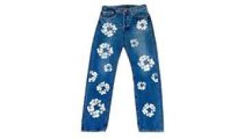 Custom Wholesale New Fashion Over Printing Long Straight Pants Jeans Man1