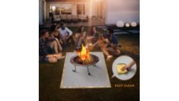 Safe party Fire Pit Mats For Under Fire Pit 1mx1m Premium Squared BBQ Mat for Deck Patio Grass Protection1