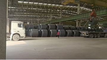 Large amount of steel coils in stock