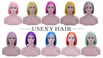 Hot Sale Colored Ombre Color Hair Lace Front Wig Virgin Human Hair Extensions Wigs For Christmas1