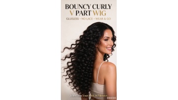 No Lace No Glue! Easy Install Bouncy Curly V Part Wig