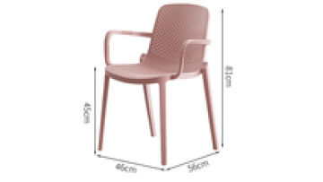 PP Simple Outdoor Thick Plastic Stackable Leisure Dining Chair with Armrest1
