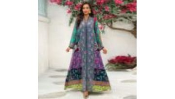 2026 New Exclusive Dubai Ramadan Dress Women Middle East Muslim Jalabiya Long Sleeve Printed Floral Abaya Robe with Rhinestones1