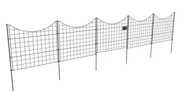 Hot Sale Outdoor Products No Dig Metal Garden Fence and Gate Bundle, 4 Panels + 1 Gate-25 Tall, Black1