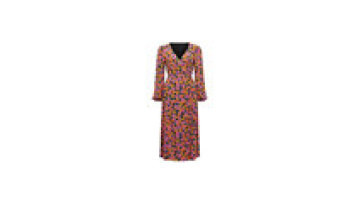 Popular Fashion V Neck Puff Short Sleeves Floral Print Backless High Slit Maxi Long Dress For Women1
