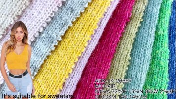High grade custom acrylic polyester wool mohair knit sweater fabric custom knitting fabrics and garments1