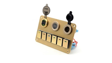 Auto 6 Gang waterproof Boat Marine 12v Rocker Switch Panel With Voltmeter Dual USB charger Power Socket Panel Mount1