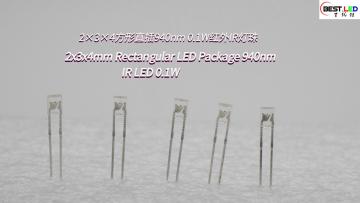 2x3x4mm Rectangular LED Package 940nm IR LED 0.1W
