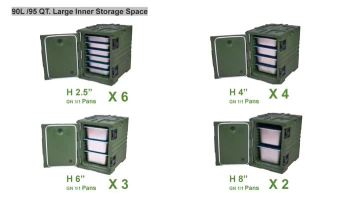 Engineered with LLDPE and professional grade insulation to keep food hot or cold for over 6 hours without electricity