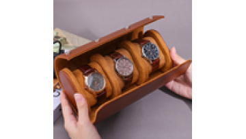 Hanhong Custom Logo Luxury Leather Watch Box Organizer Watch Gift Box Men's and women's portable travel leather watch box1