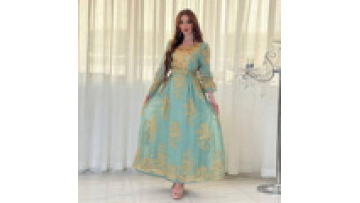 Abaya Femmes Robe Musulmane 2023 Long Sleeve Printed Chiffon Long Sleeve V-neck New Season Women Islamic Clothing Abaya Kaftan1
