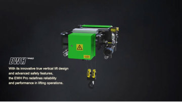 Product introduction video showcasing EWHpro wire rope electric hoist features