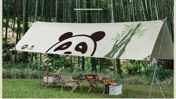 Camel 6-8 Persons Outdoor Panda Oxford Cloth Camping Tarp Glamping Waterproof  Portable Rain Fly Tarps1