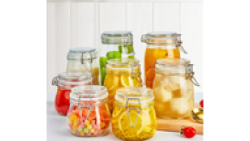 Thickened glass sealed Storage container Transparent belt Small storage tank For Kitchen1