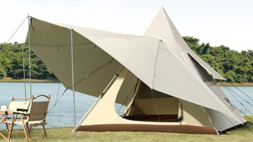 Camel 5-6 Person Outdoor Camping Tent Sunscreen Wind Rain Mosquito Proof Indian Pyramid Hermit Crab Shape Automatic Tent1