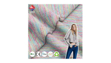 Customized TC Hacci Fabric 82% Polyester 18% Cotton 420gsm Yarn Dyed Washed Jacquard Knitted Fabric for Women Fashion Garment1