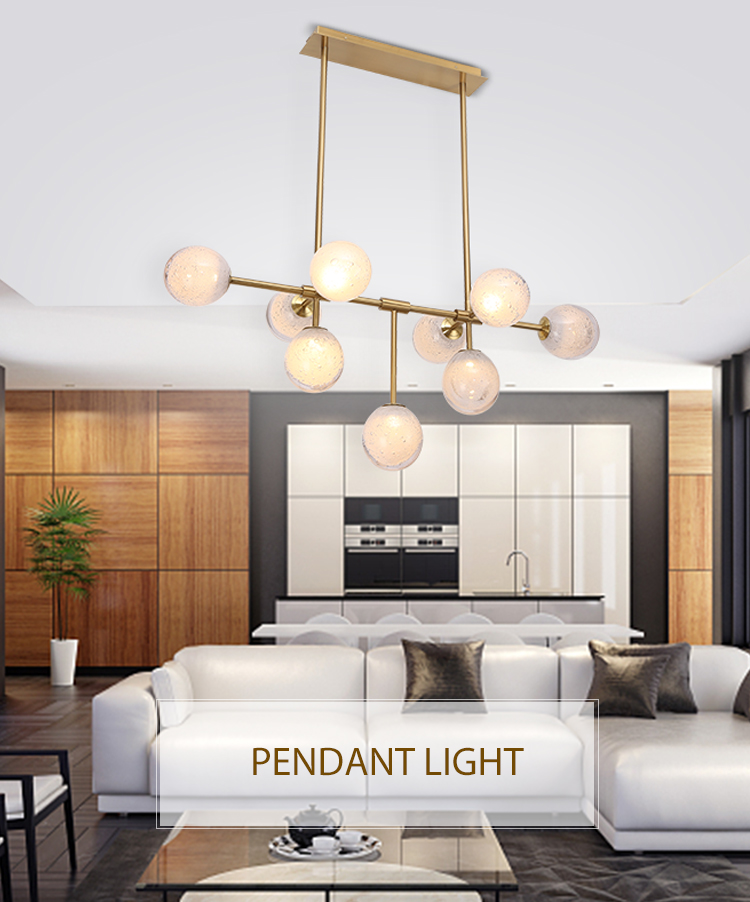 G-Lights Modern Style Indoor Decorative Bedroom Dining Room Glass LED Chandelier Pendant Light