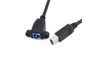 High quality custom date line Whole sale  Mini 5 pin Male to USB 2.0 Type B Female Printer Panel Mount Cable for computer1