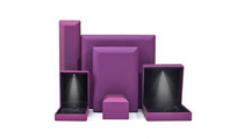Factory custom logo white light wholesale jewelry velvet earrings necklace bracelet packaging box purple led ring jewelry box1