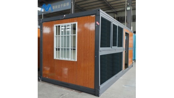 Foldable container houses with wood grain finish and balconies