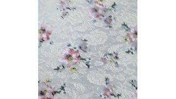 new design poly flat lace with paper print 3D spring soft touch1