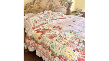 Korean Cute Cotton Bed Set with Four Pieces