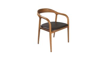 Solid Wood Upholstered Cushion Dining Chair High-end Simple Armchair Cafe Shop Hotel Chair