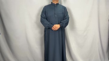 6033 kuwii Middle East Dubai Muslim Embroidered Men's Robe muslim men dress daffah thobe men abaya islamic clothing1