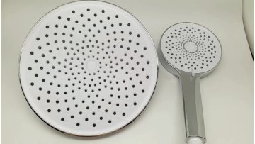 Bathroom waterfall black rain head shower ABS plastic round overhead shower head1