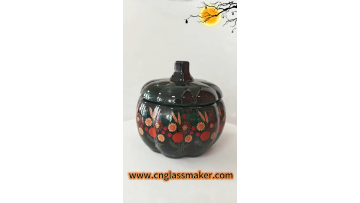 Halloween Pumpkin Glass Candle Jar