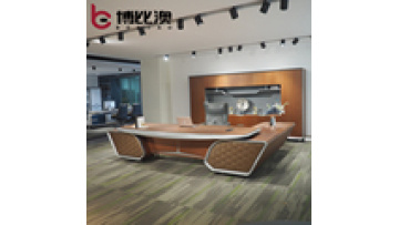 High Quality Modern Luxury  Wooden Veneer L-shape LED Multi-function Executive Table CEO Desk Manager Desk E Desk1