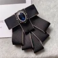 2020 Handmade Women Bank Work Party Wedding Collar Alloy Bow Tie Vintage Girl Rhinestone Crystal Butterfly Uniform Ribbon Bowtie