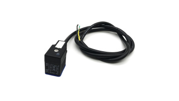 IP67 Waterproof DIN43650B 2P+E Molded Cable Solenoid Valve Coil Connector
