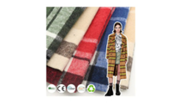 Italian Style 40%Polyester 30%Cotton 30%Rayon Woven Yarn Dyed Plaid Colorful Brush Tweed Fabric Fabric for Casual Overcoat1