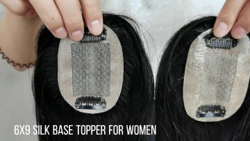 6x9cm Silk Base Top Hairpiece Virgin Clip In Hair Topper for Thinning Hair Natural Black Womens Human Hair Topper1