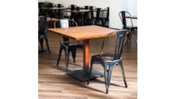 Top quality fashion modern commercial  furniture fast food shop metal and wood  wooden  dining restaurant kitchen table1