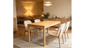 BR-26F21 Solid Wood Dining Table: Elegant Design for Modern Home Decor