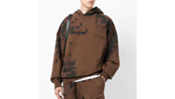Vintage Cotton Custom Tye Dye Plain Brown Hoodies Puff Print Brown Hoodie1